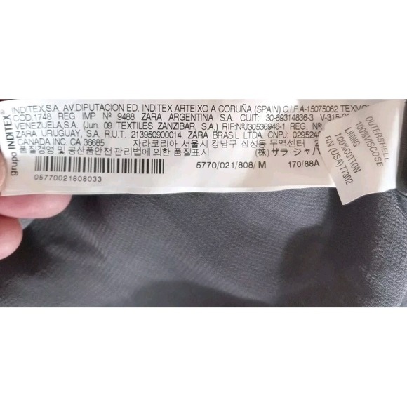 Zara Basics Women Grey Bubble Hem Decorative Scoop Neck Dress Size‎ M - Picture 8 of 9